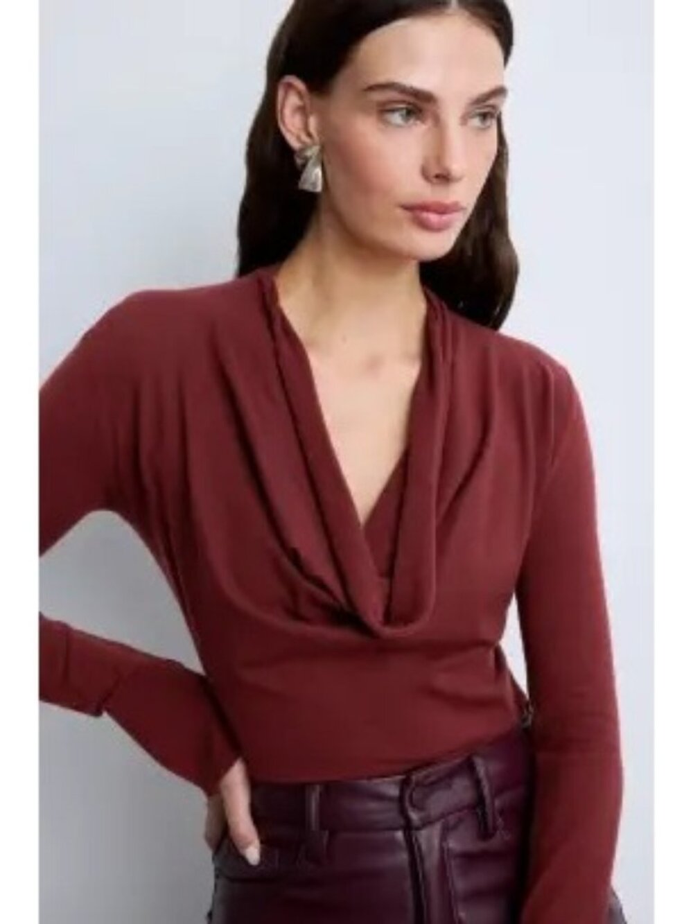 R-106. SIMKHAI Natia Cowlneck Top Small
